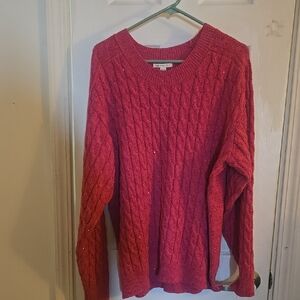 Red Cable Knit Sweater